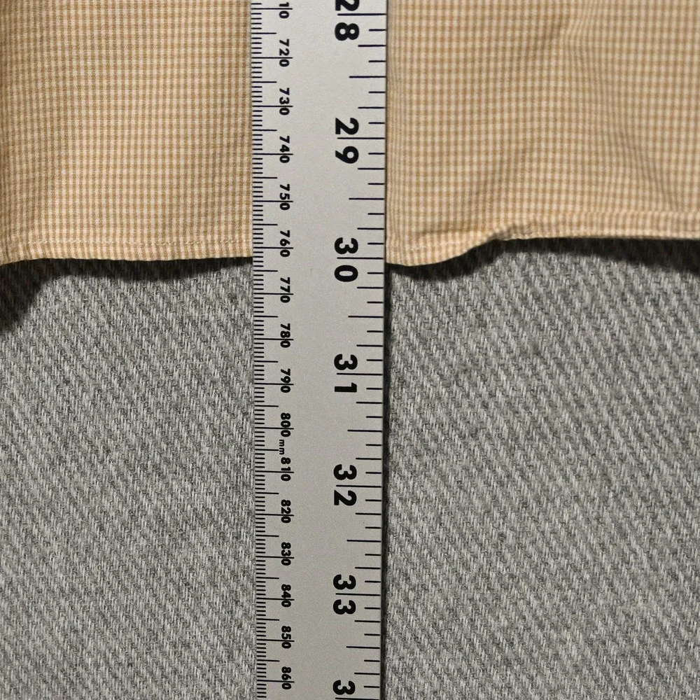 Polo Ralph Lauren Button Down Mens Andrew Gingham Hong Kong 16-34 Tan White